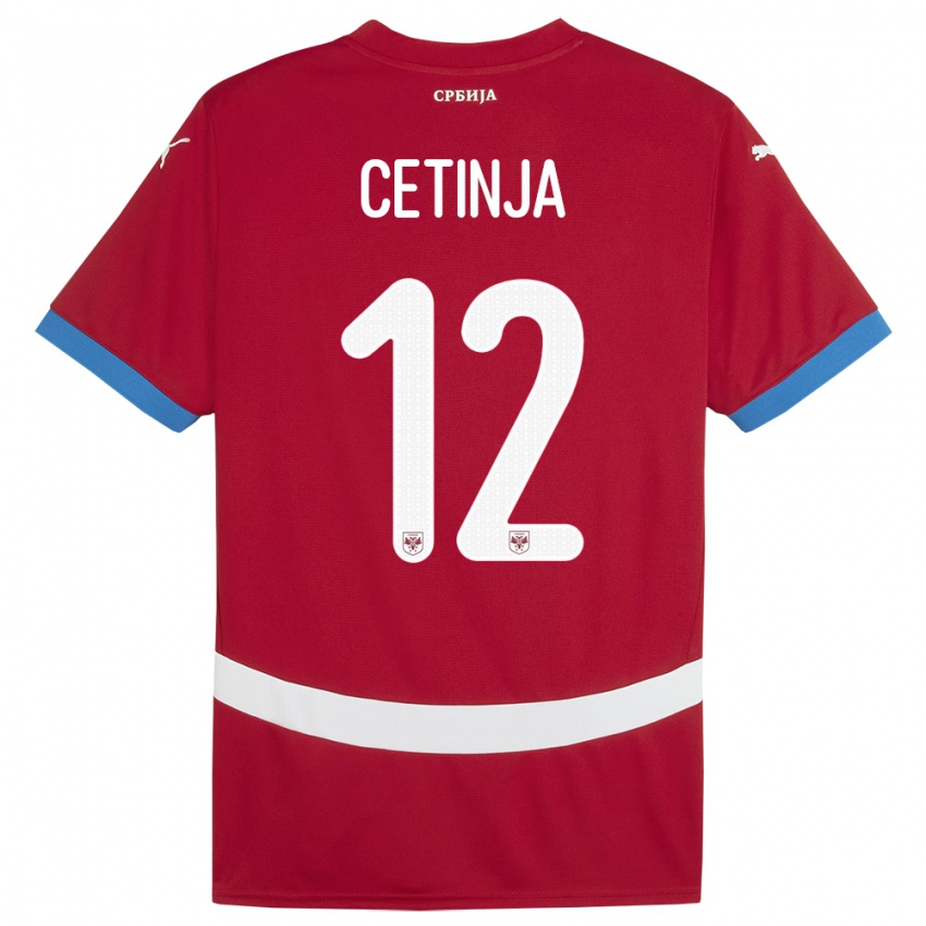 Niño Camiseta Serbia Sara Cetinja #12 Rojo 1ª Equipación 24-26 La Camisa Perú