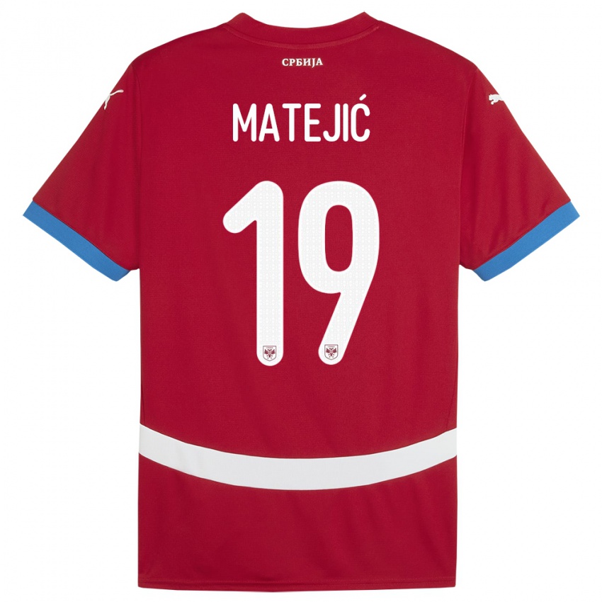 Niño Camiseta Serbia Nina Matejic #19 Rojo 1ª Equipación 24-26 La Camisa Perú