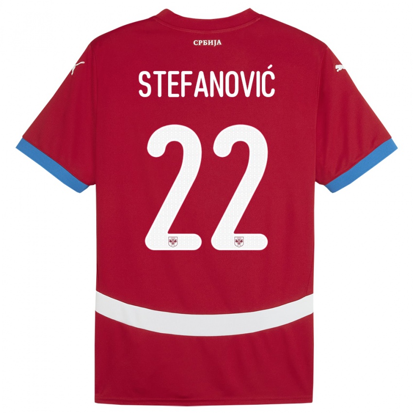 Niño Camiseta Serbia Dejana Stefanovic #22 Rojo 1ª Equipación 24-26 La Camisa Perú