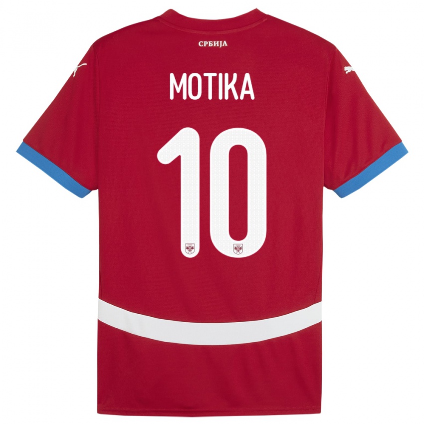 Niño Camiseta Serbia Nemanja Motika #10 Rojo 1ª Equipación 24-26 La Camisa Perú