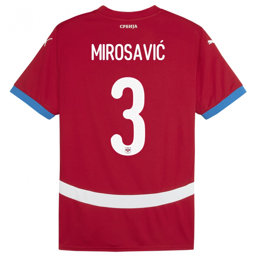 Niño Camiseta Serbia Veljko Mirosavic #3 Rojo 1ª Equipación 24-26 La Camisa Perú