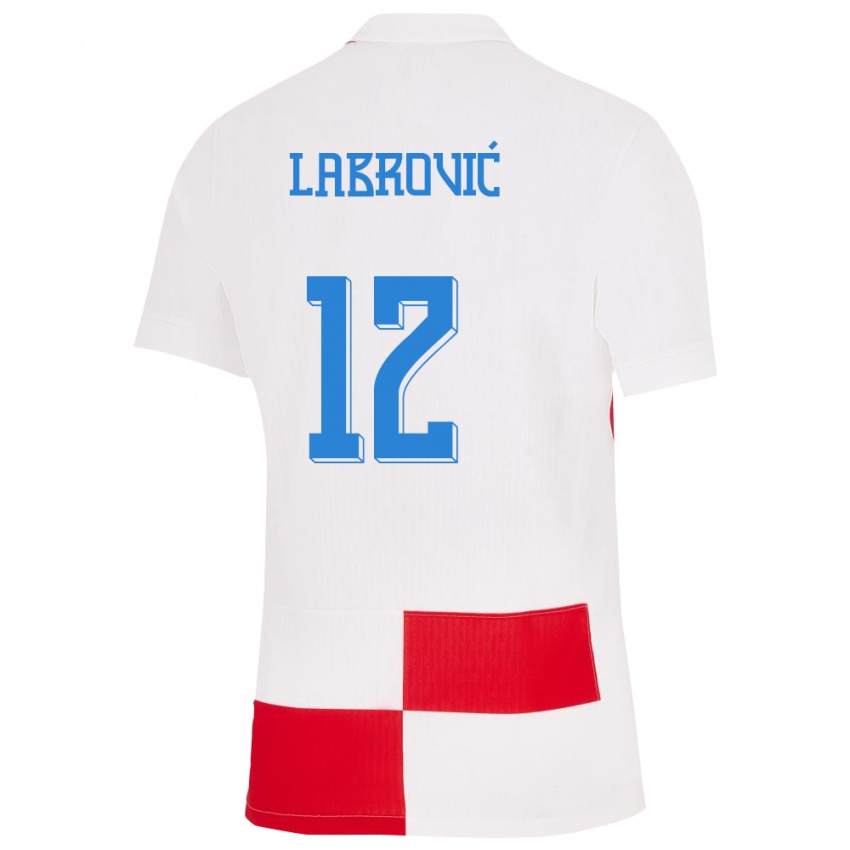 Niño Camiseta Croacia Nediljko Labrovic #122 Blanco Rojo 1ª Equipación 24-26 La Camisa Perú