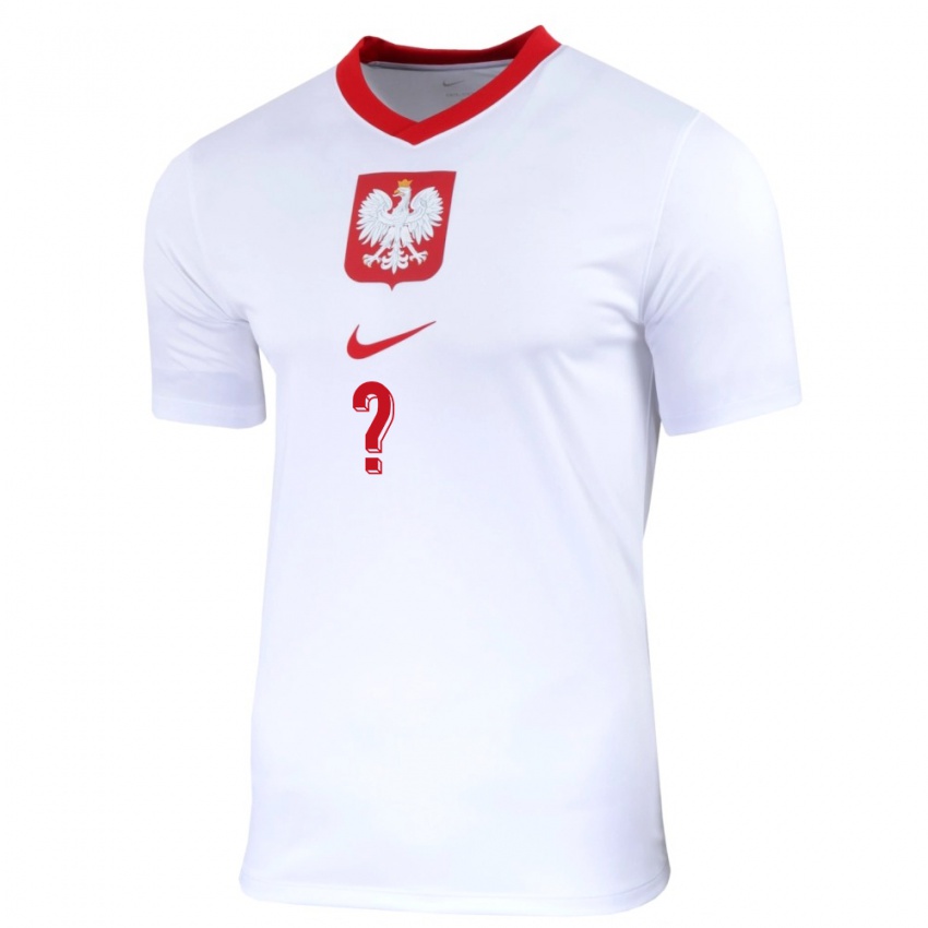 Niño Camiseta Polonia Su Nombre #0 Blanco 1ª Equipación 24-26 La Camisa Perú