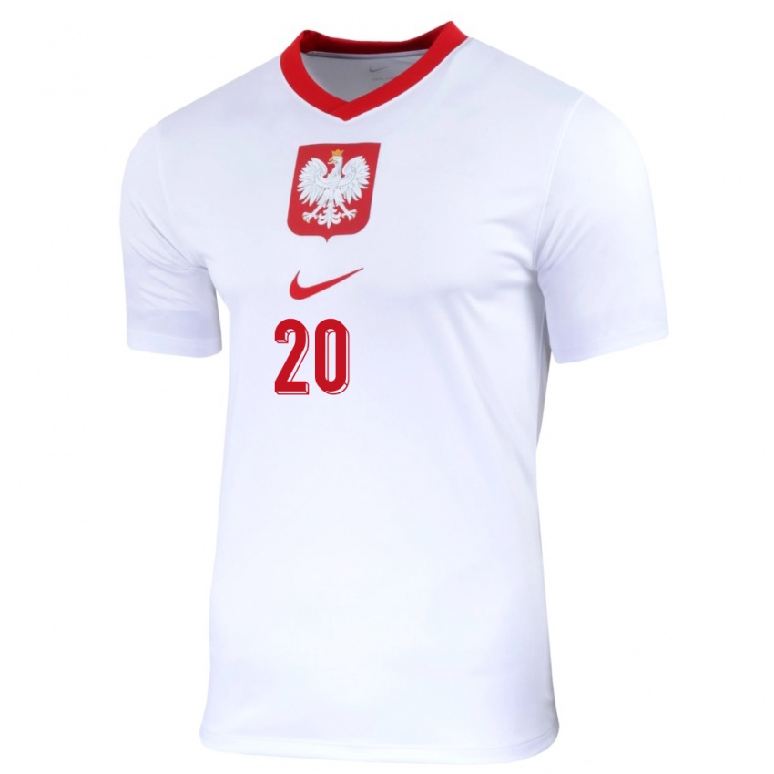 Niño Camiseta Polonia Filip Rejczyk #20 Blanco 1ª Equipación 24-26 La Camisa Perú