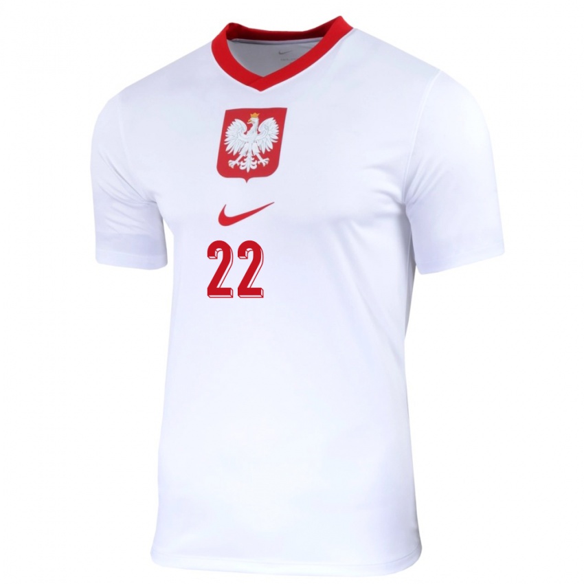 Niño Camiseta Polonia Oliwia Szperkowska #22 Blanco 1ª Equipación 24-26 La Camisa Perú