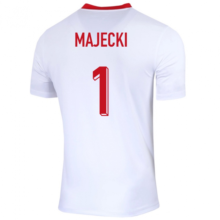 Niño Camiseta Polonia Radoslaw Majecki #1 Blanco 1ª Equipación 24-26 La Camisa Perú