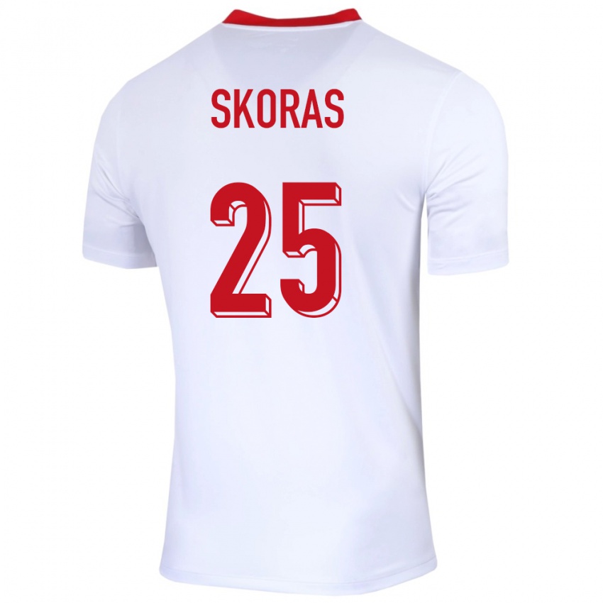 Niño Camiseta Polonia Michal Skoras #25 Blanco 1ª Equipación 24-26 La Camisa Perú