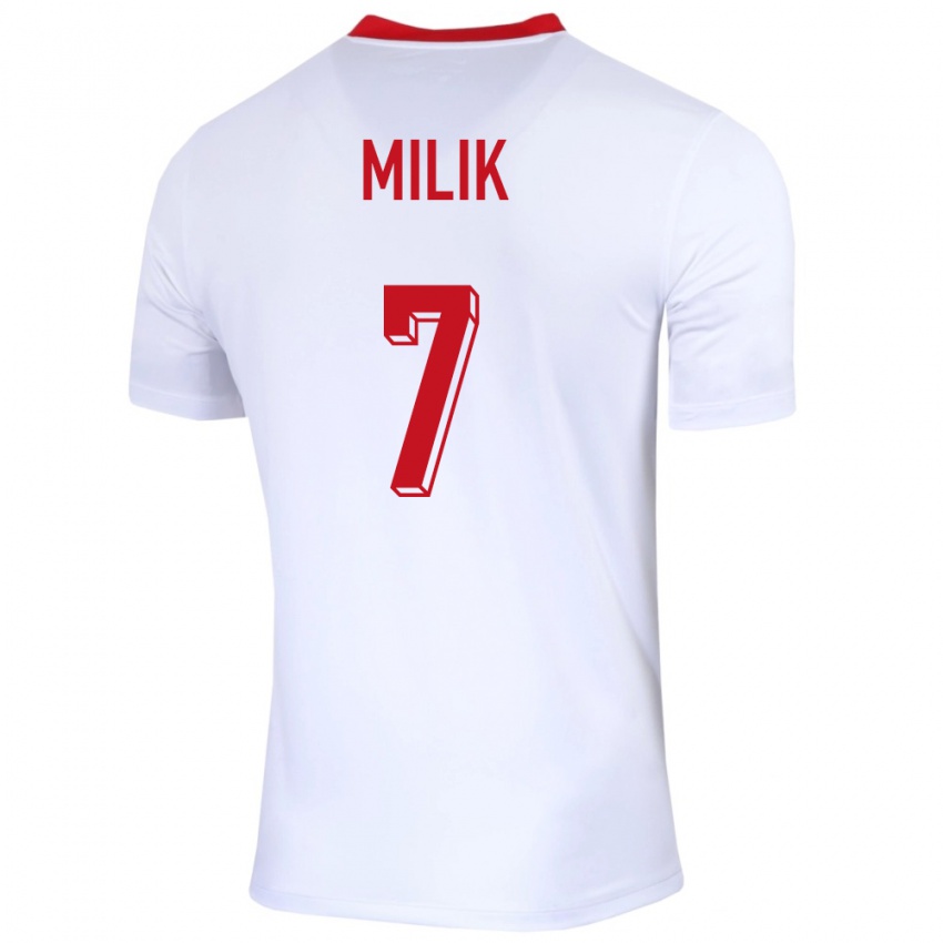 Niño Camiseta Polonia Arkadiusz Milik #7 Blanco 1ª Equipación 24-26 La Camisa Perú