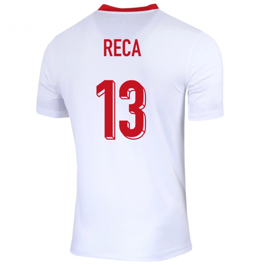 Niño Camiseta Polonia Arkadiusz Reca #13 Blanco 1ª Equipación 24-26 La Camisa Perú