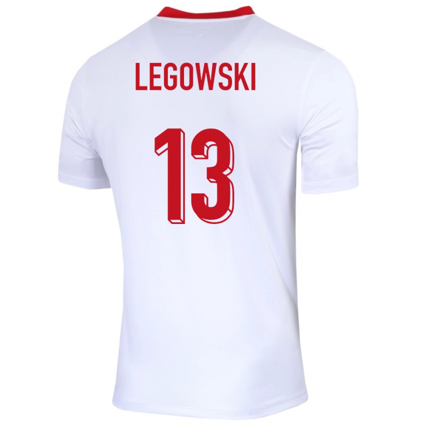 Niño Camiseta Polonia Mateusz Legowski #13 Blanco 1ª Equipación 24-26 La Camisa Perú