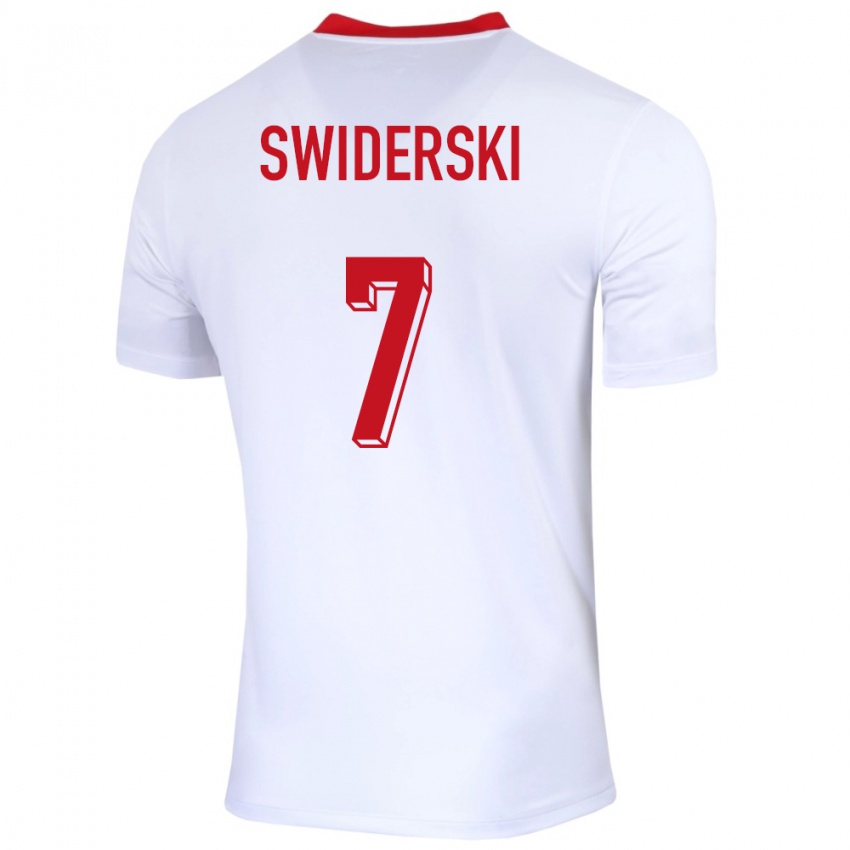 Niño Camiseta Polonia Karol Swiderski #7 Blanco 1ª Equipación 24-26 La Camisa Perú