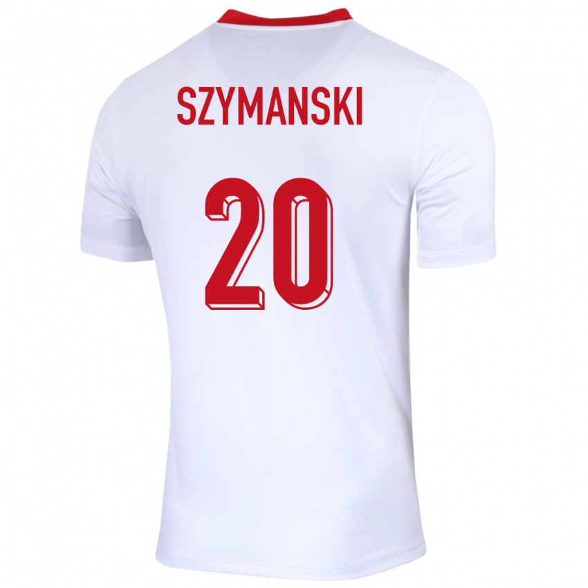 Niño Camiseta Polonia Sebastian Szymanski #20 Blanco 1ª Equipación 24-26 La Camisa Perú