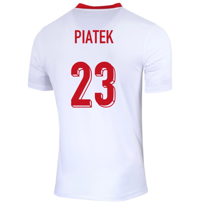 Niño Camiseta Polonia Krzysztof Piatek #23 Blanco 1ª Equipación 24-26 La Camisa Perú