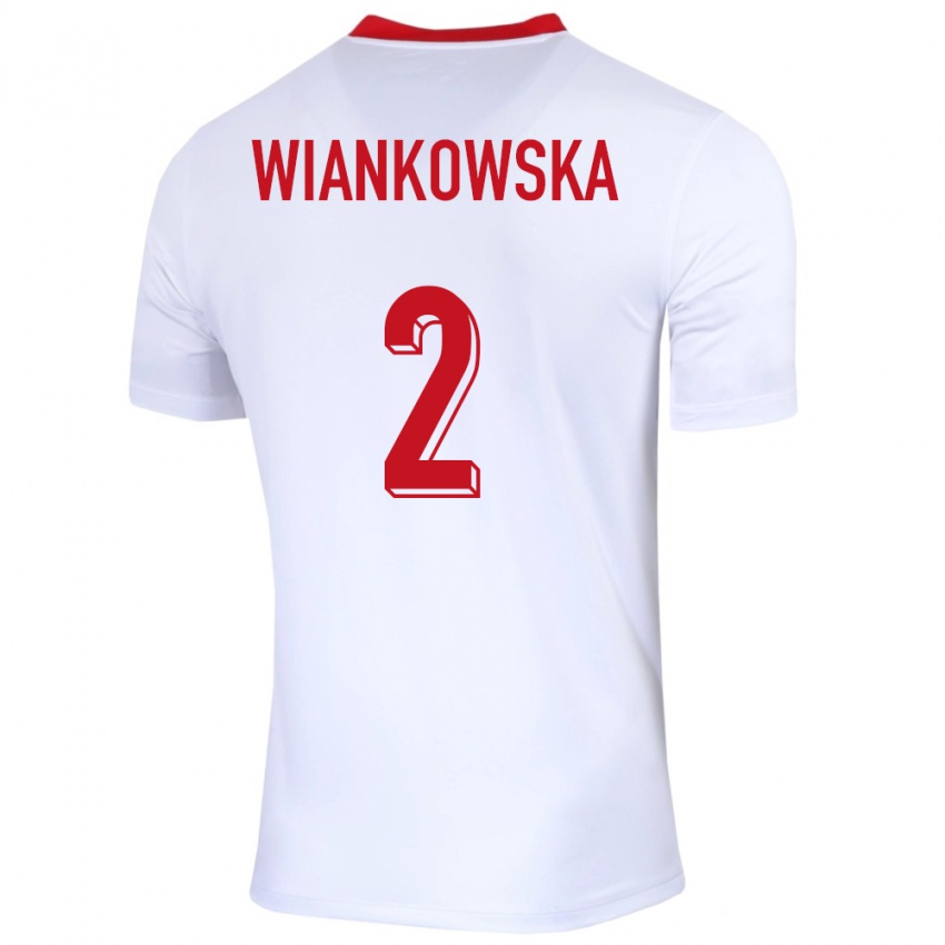 Niño Camiseta Polonia Martyna Wiankowska #2 Blanco 1ª Equipación 24-26 La Camisa Perú