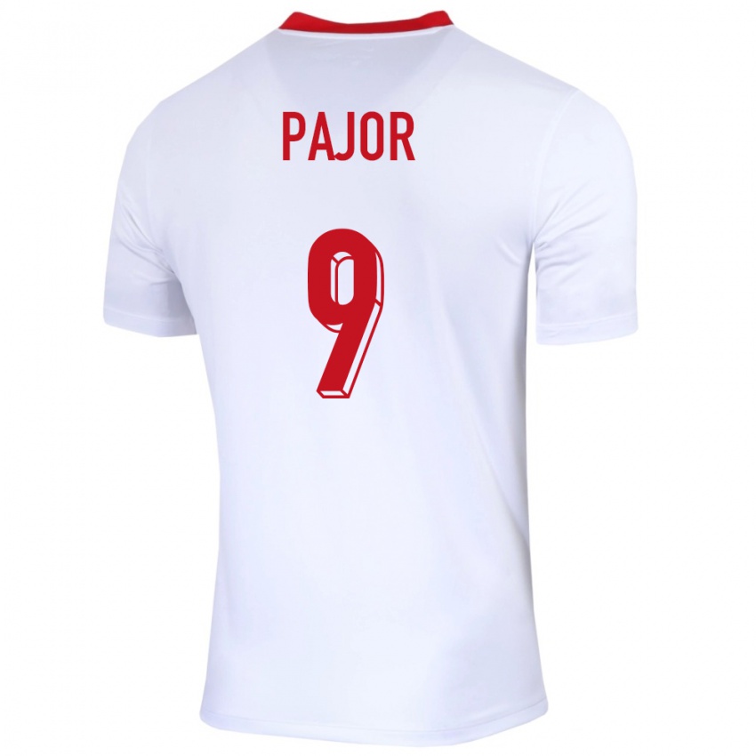 Niño Camiseta Polonia Ewa Pajor #9 Blanco 1ª Equipación 24-26 La Camisa Perú