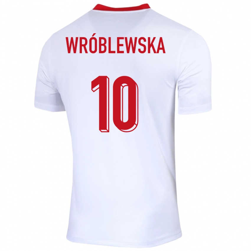 Niño Camiseta Polonia Joanna Wroblewska #10 Blanco 1ª Equipación 24-26 La Camisa Perú