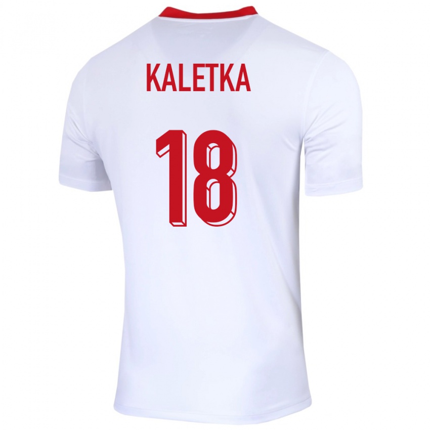 Niño Camiseta Polonia Nikol Kaletka #18 Blanco 1ª Equipación 24-26 La Camisa Perú