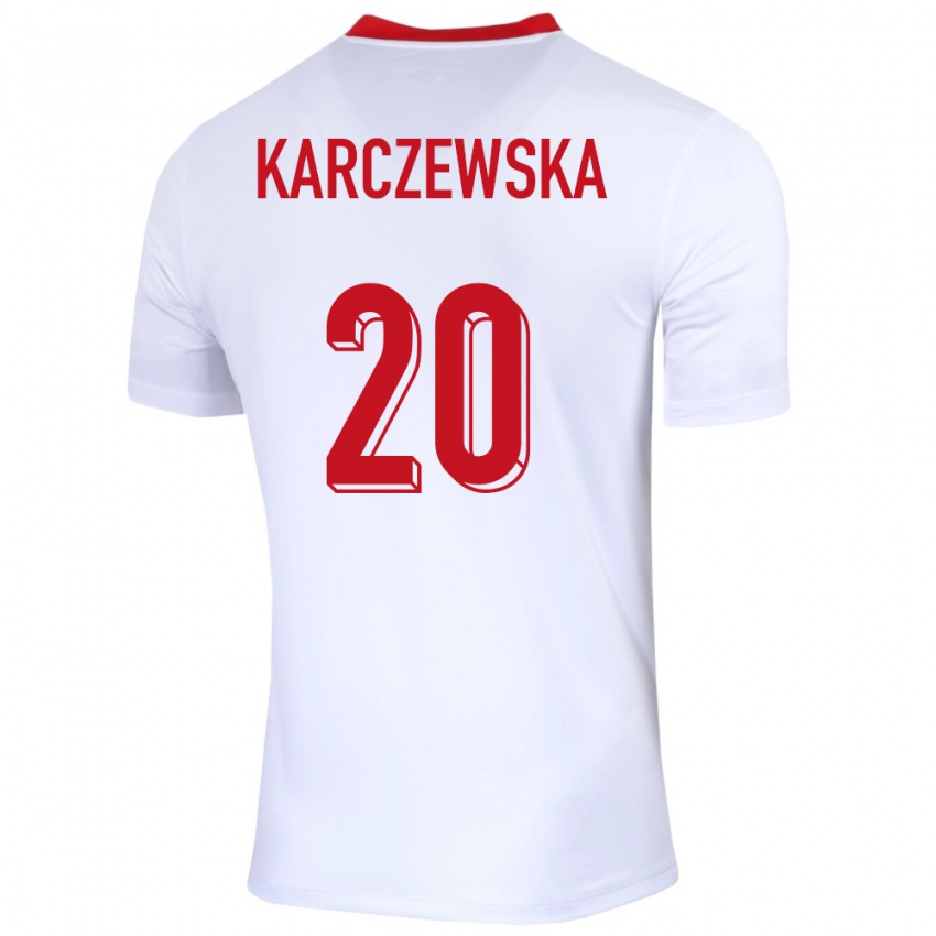 Niño Camiseta Polonia Nikola Karczewska #20 Blanco 1ª Equipación 24-26 La Camisa Perú