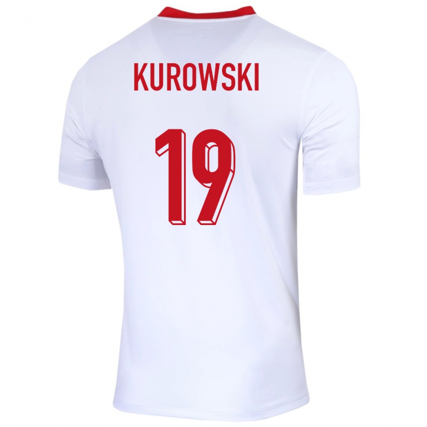 Niño Camiseta Polonia Milosz Kurowski #19 Blanco 1ª Equipación 24-26 La Camisa Perú