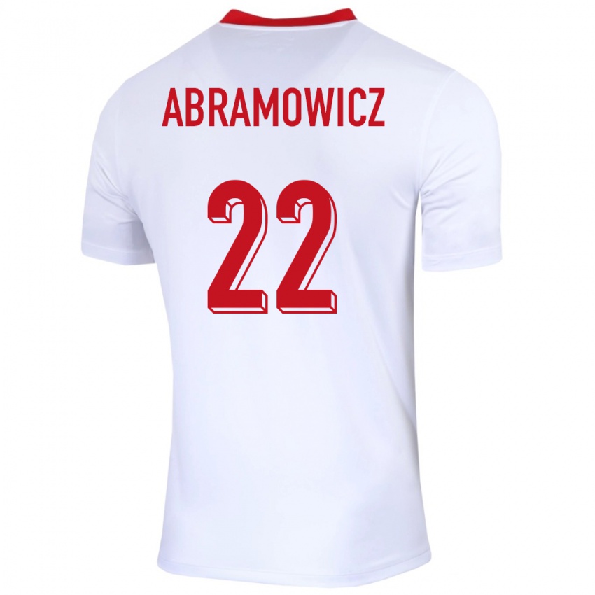 Niño Camiseta Polonia Slawomir Abramowicz #22 Blanco 1ª Equipación 24-26 La Camisa Perú