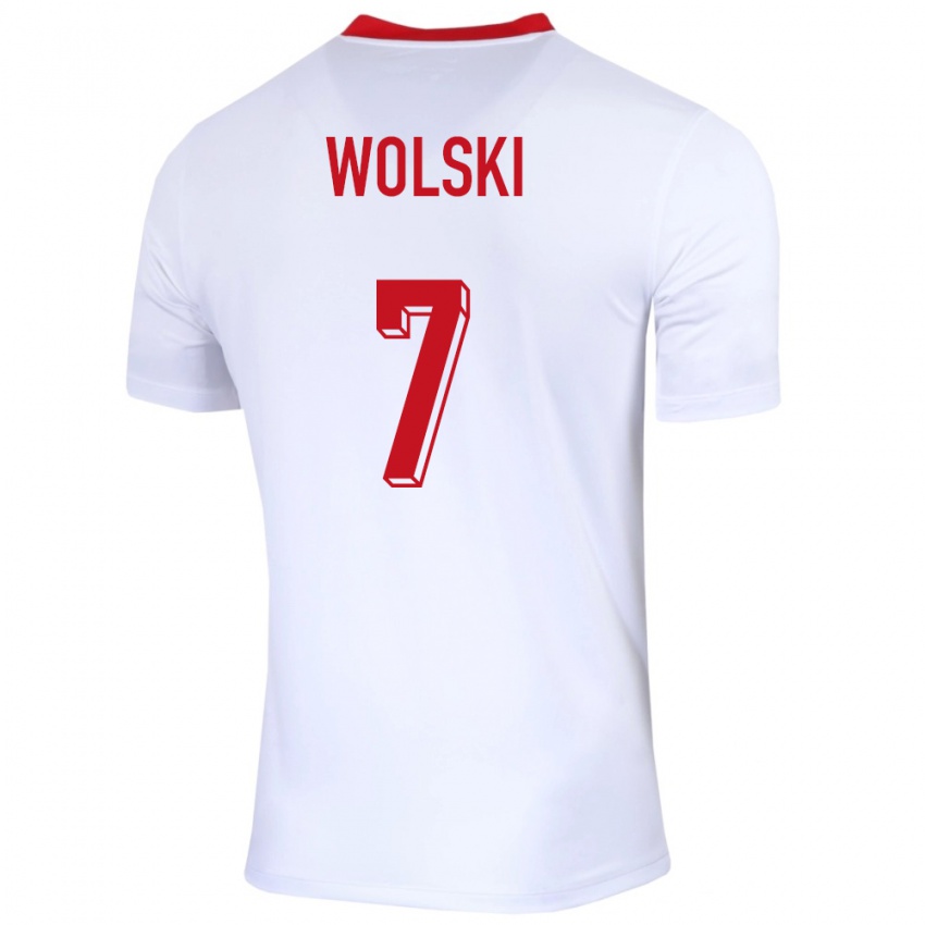 Niño Camiseta Polonia Filip Wolski #7 Blanco 1ª Equipación 24-26 La Camisa Perú