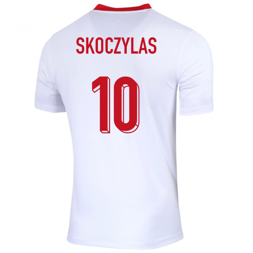 Niño Camiseta Polonia Mateusz Skoczylas #10 Blanco 1ª Equipación 24-26 La Camisa Perú