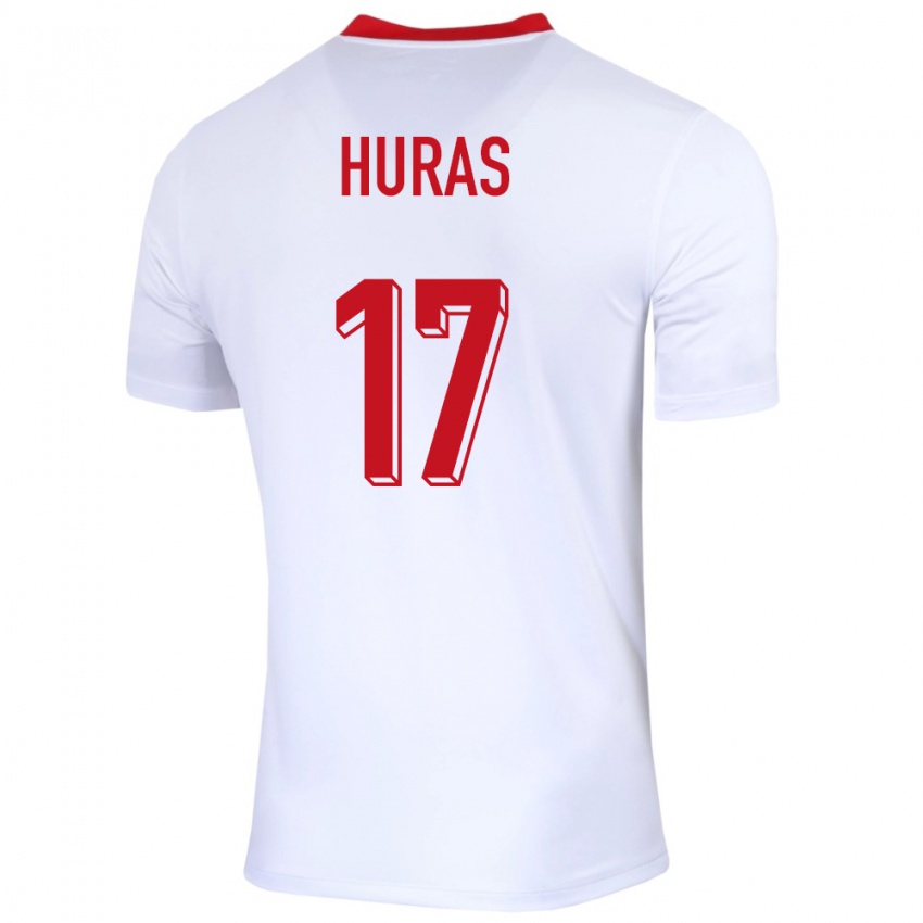 Niño Camiseta Polonia Mike Huras #17 Blanco 1ª Equipación 24-26 La Camisa Perú