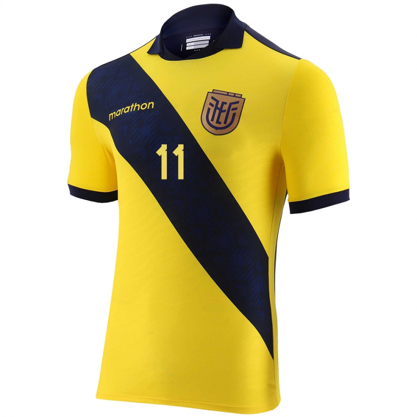 Niño Camiseta Ecuador Ambar Torres #11 Amarillo 1ª Equipación 24-26 La Camisa Perú