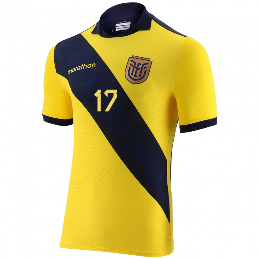 Niño Camiseta Ecuador Angelo Preciado #17 Amarillo 1ª Equipación 24-26 La Camisa Perú