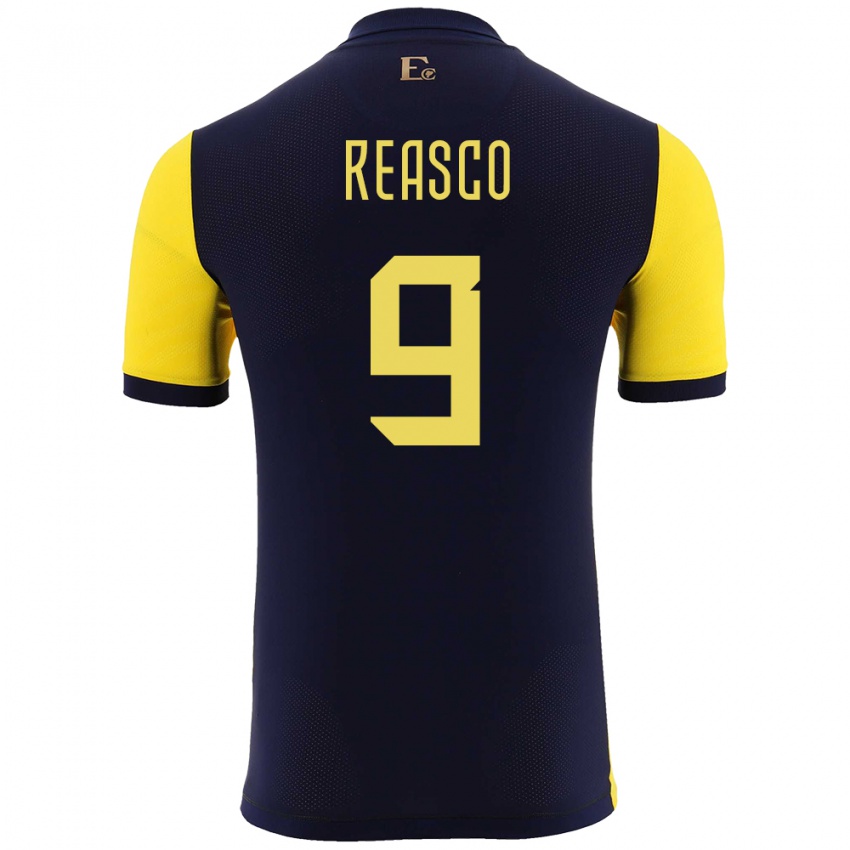 Niño Camiseta Ecuador Djorkaeff Reasco #9 Amarillo 1ª Equipación 24-26 La Camisa Perú