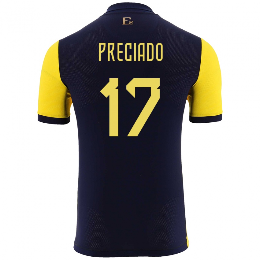 Niño Camiseta Ecuador Angelo Preciado #17 Amarillo 1ª Equipación 24-26 La Camisa Perú