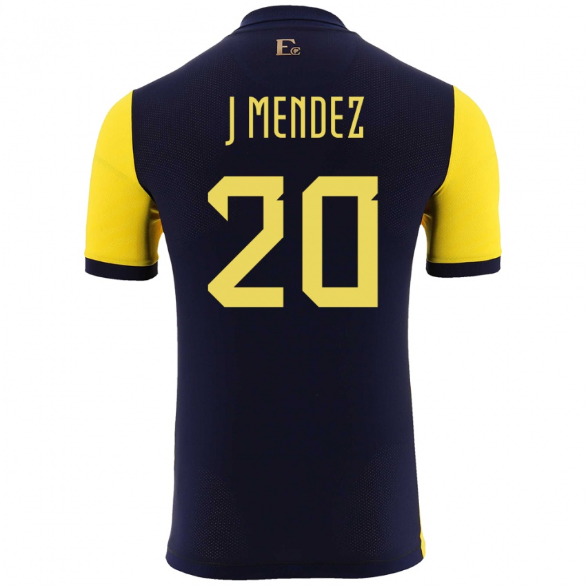 Niño Camiseta Ecuador Jhegson Mendez #20 Amarillo 1ª Equipación 24-26 La Camisa Perú