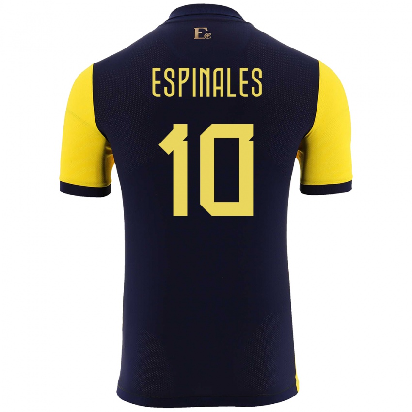 Niño Camiseta Ecuador Joselyn Espinales #10 Amarillo 1ª Equipación 24-26 La Camisa Perú