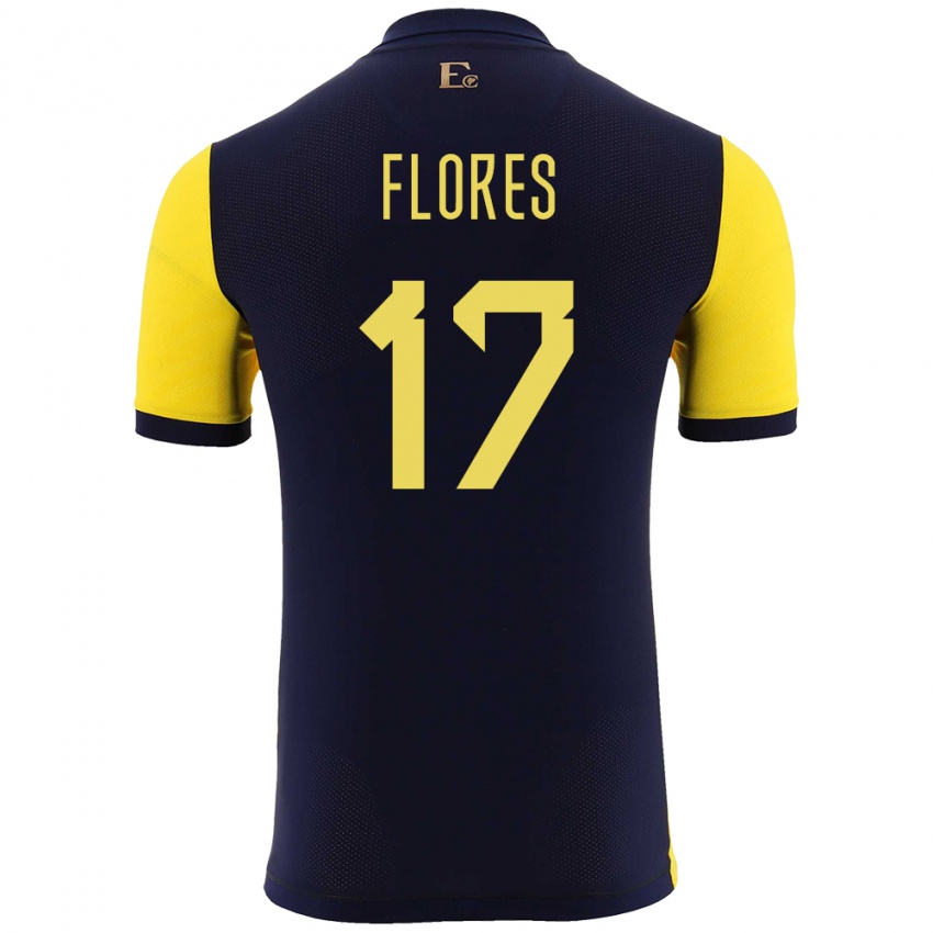 Niño Camiseta Ecuador Karen Flores #17 Amarillo 1ª Equipación 24-26 La Camisa Perú