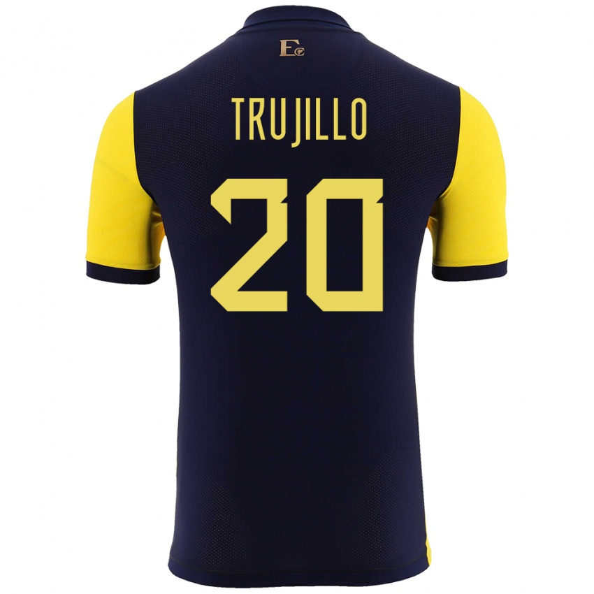 Niño Camiseta Ecuador Isabel Trujillo #20 Amarillo 1ª Equipación 24-26 La Camisa Perú