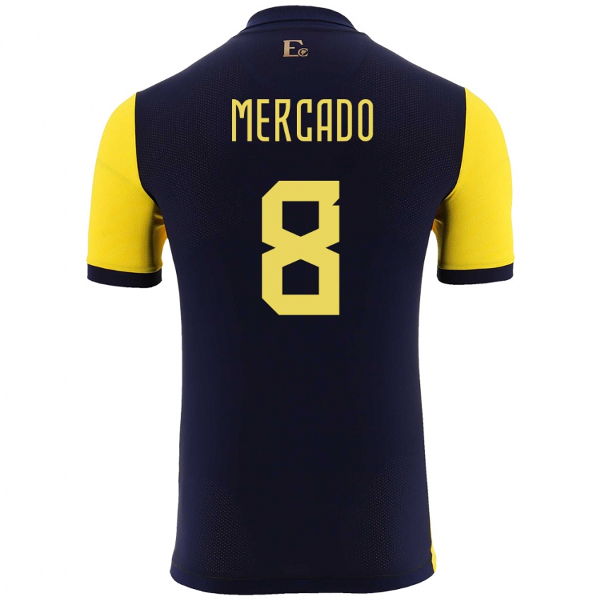 Niño Camiseta Ecuador Patrik Mercado #8 Amarillo 1ª Equipación 24-26 La Camisa Perú