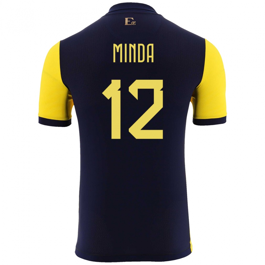 Niño Camiseta Ecuador Ethan Minda #12 Amarillo 1ª Equipación 24-26 La Camisa Perú