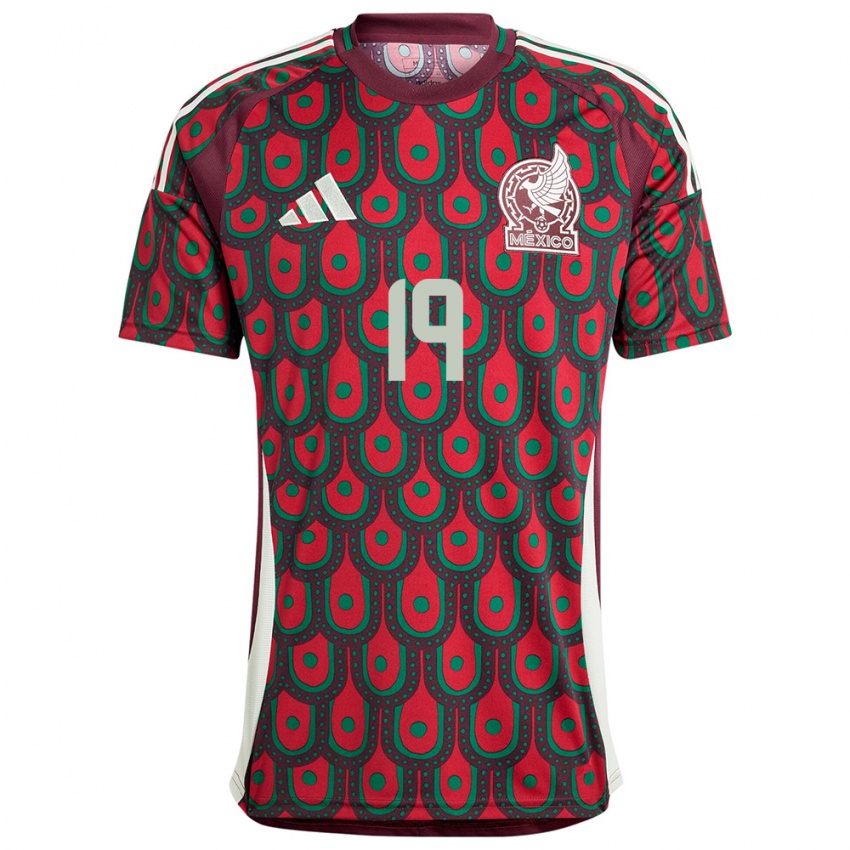 Niño Camiseta México Esteban Lozano #19 Granate 1ª Equipación 24-26 La Camisa Perú