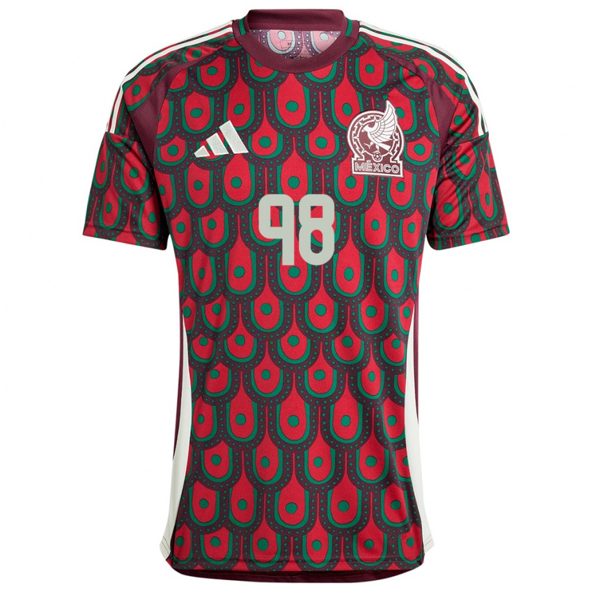 Niño Camiseta México Kinberly Guzman #98 Granate 1ª Equipación 24-26 La Camisa Perú