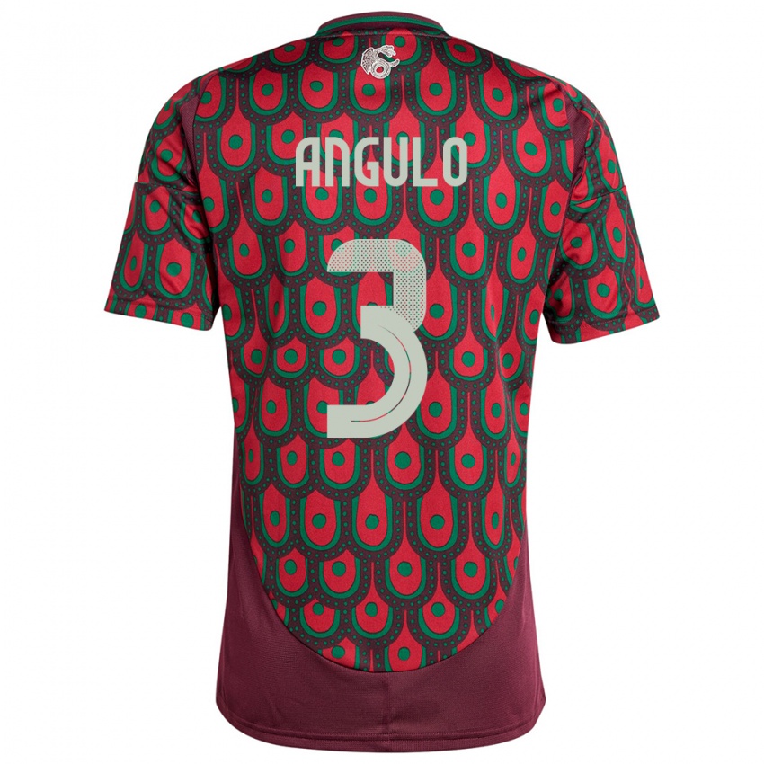 Niño Camiseta México Jesus Angulo #3 Granate 1ª Equipación 24-26 La Camisa Perú