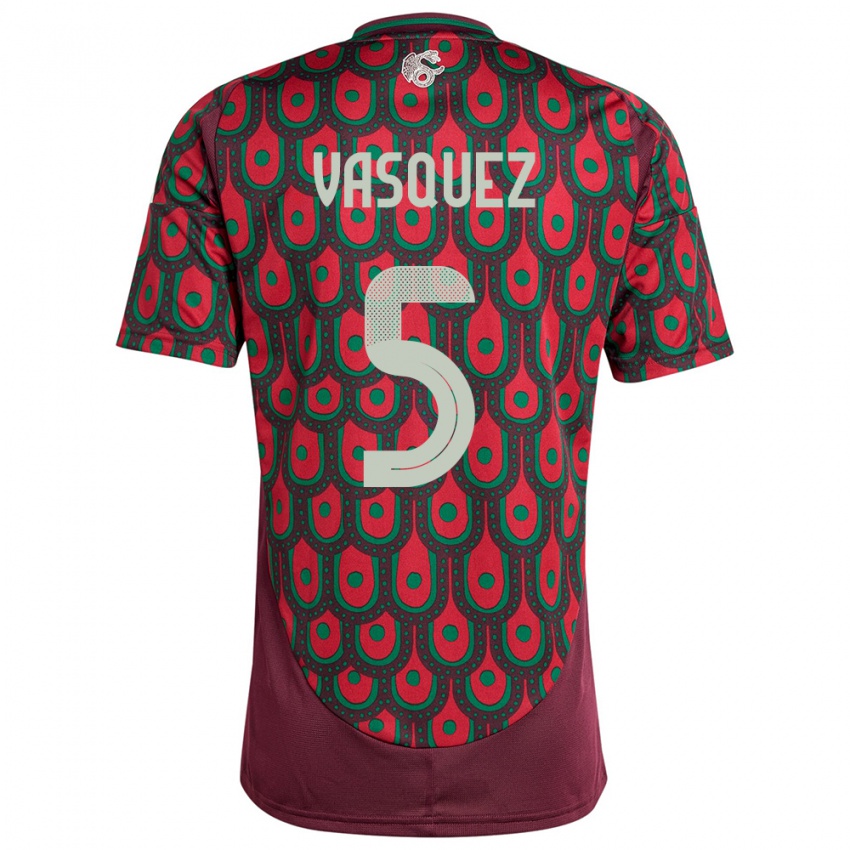 Niño Camiseta México Johan Vasquez #5 Granate 1ª Equipación 24-26 La Camisa Perú