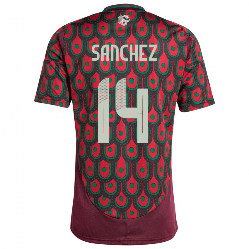 Niño Camiseta México Erick Sanchez #14 Granate 1ª Equipación 24-26 La Camisa Perú