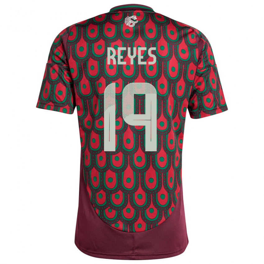 Niño Camiseta México Israel Reyes #19 Granate 1ª Equipación 24-26 La Camisa Perú