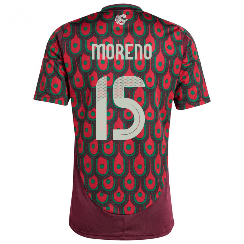 Niño Camiseta México Hector Moreno #15 Granate 1ª Equipación 24-26 La Camisa Perú