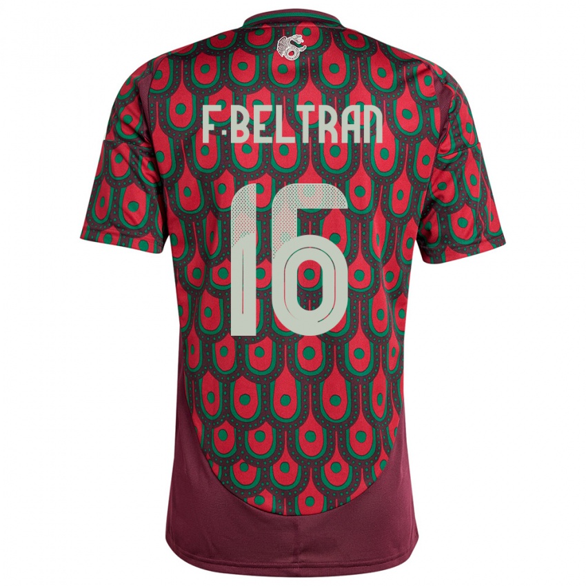 Niño Camiseta México Fernando Beltran #16 Granate 1ª Equipación 24-26 La Camisa Perú