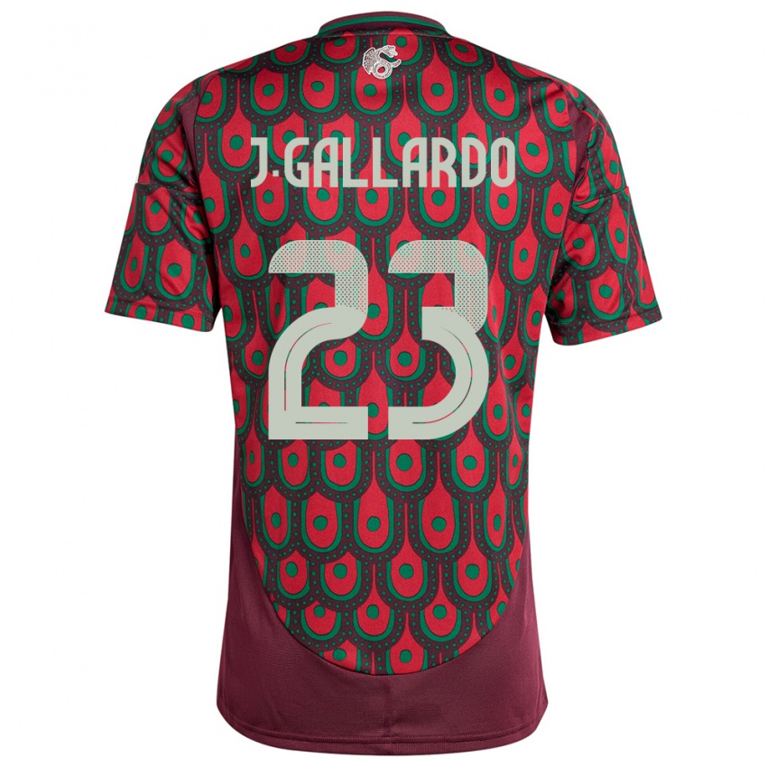 Niño Camiseta México Jesus Gallardo #23 Granate 1ª Equipación 24-26 La Camisa Perú