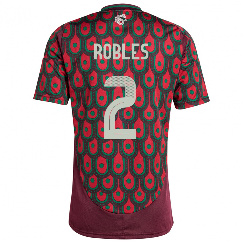 Niño Camiseta México Kenti Robles #2 Granate 1ª Equipación 24-26 La Camisa Perú