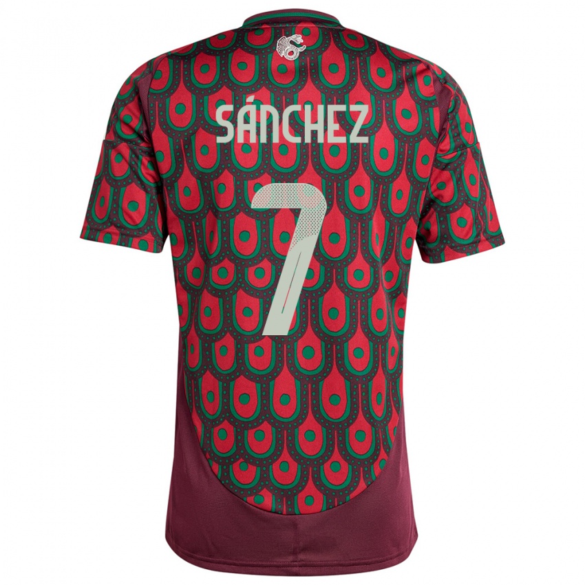 Niño Camiseta México Maria Sanchez #7 Granate 1ª Equipación 24-26 La Camisa Perú