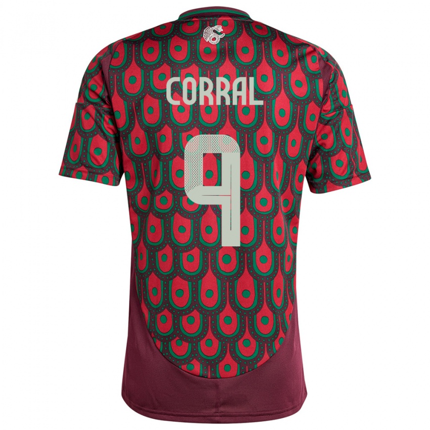 Niño Camiseta México Charlyn Corral #9 Granate 1ª Equipación 24-26 La Camisa Perú