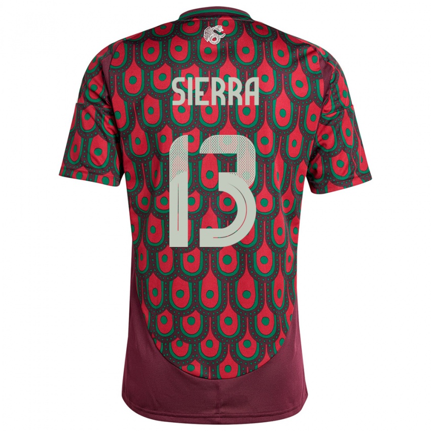 Niño Camiseta México Bianca Sierra #13 Granate 1ª Equipación 24-26 La Camisa Perú